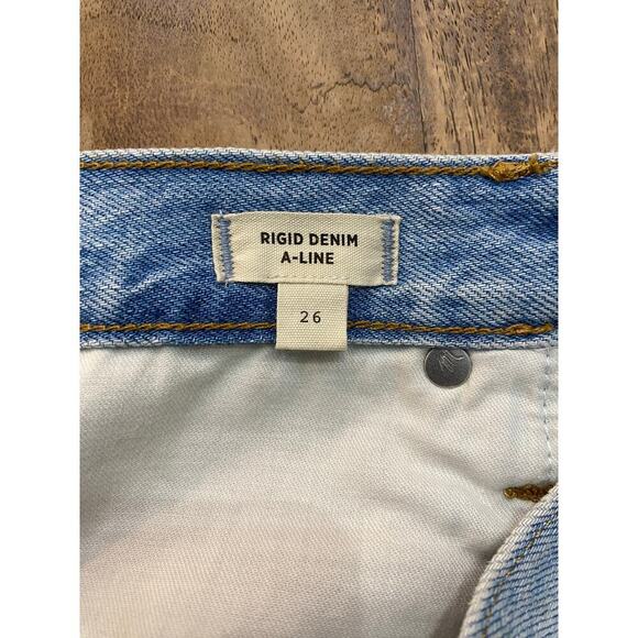 NWT Madewell Blue Fitzgerald Wash Rigid Denim A-line Skirt Size 26 - Picture 5 of 6